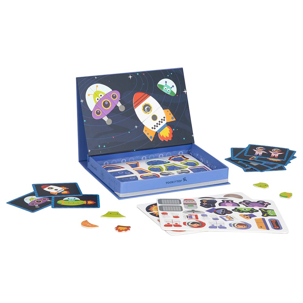 TookyToy - Magnetic Space Puzzle Box with Activity Cards