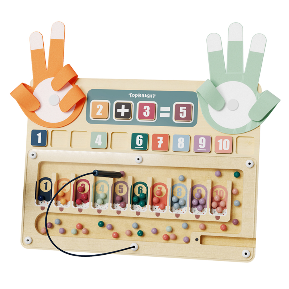 TopBright - 2-in-1 Magnetic Bead Maze & Finger Counting Maths Toy