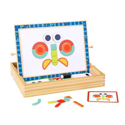 TookyToy - Magnetic Shapes Puzzle with Activity Cards