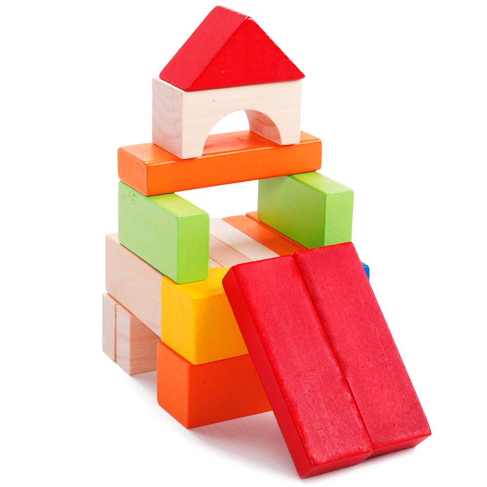 Classic World - Wooden Building Blocks with Sorting Lid - 100pcs