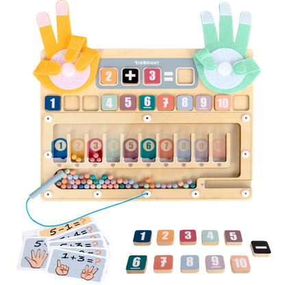 TopBright - 2-in-1 Magnetic Bead Maze & Finger Counting Maths Toy
